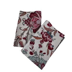 POTTERY BARN Standard Pillow Shams Pair Deirdre Palampore Floral Boho Cotton